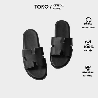 Dép nam thời trang quai ngang chữ H cao cấp da bò Toro cực sành điệu,trẻ trung,dễ dàng phối đồ A06