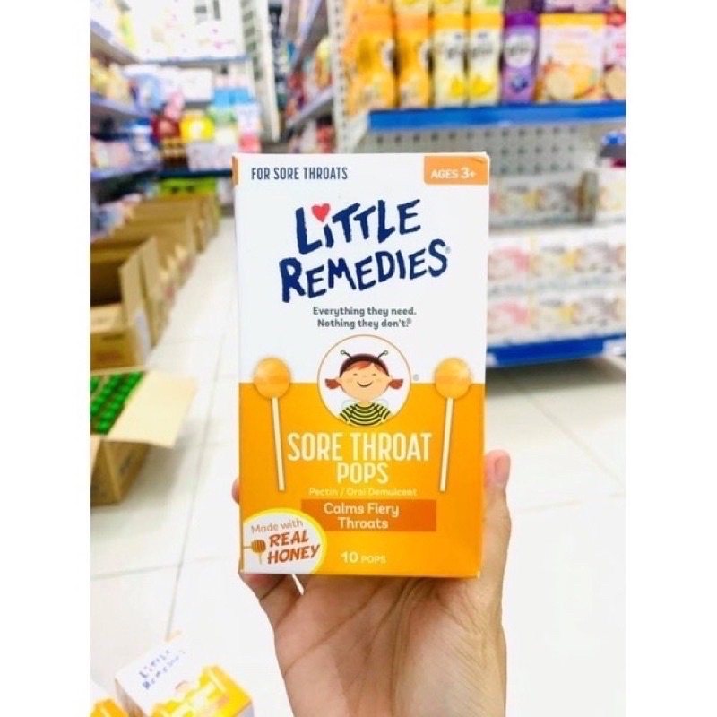 Kẹo mút ngậm ho cho bé Little Remedies 10 chiếc
