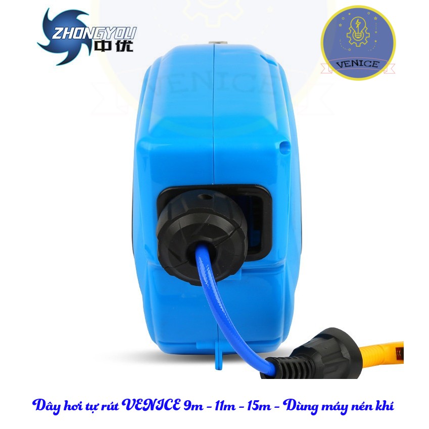 Dây hơi tự rút ZHONGYOU 9m - 11m - 15m - Tặng kèm bộ treo tường - Nhiều kích thước ống - Bảo hành 12 tháng