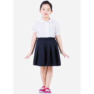 Áo sơ mi cổ sen cộc tay nữ đồng phục học sinh tiểu học - Đồng phục Phương Thảo