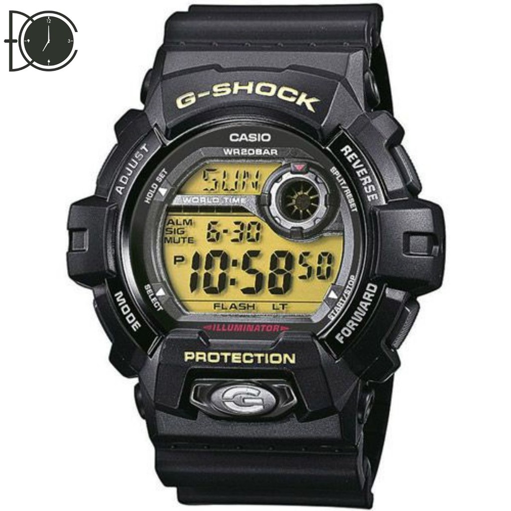 ĐỒNG HỒ CASIO NAM G-SHOCK G-8900-1DR Dây nhựa đen - Mặt tròn đen thể thao - Chống nước 200 mét