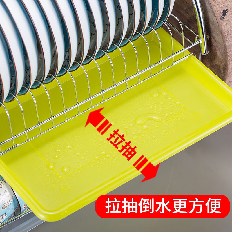 Đồ dùng nhà bếp & Phòng ăn∋▼Kệ bếp giá để bát đĩa hai tầng thoát nước đựng hộp đồ phơi đũa