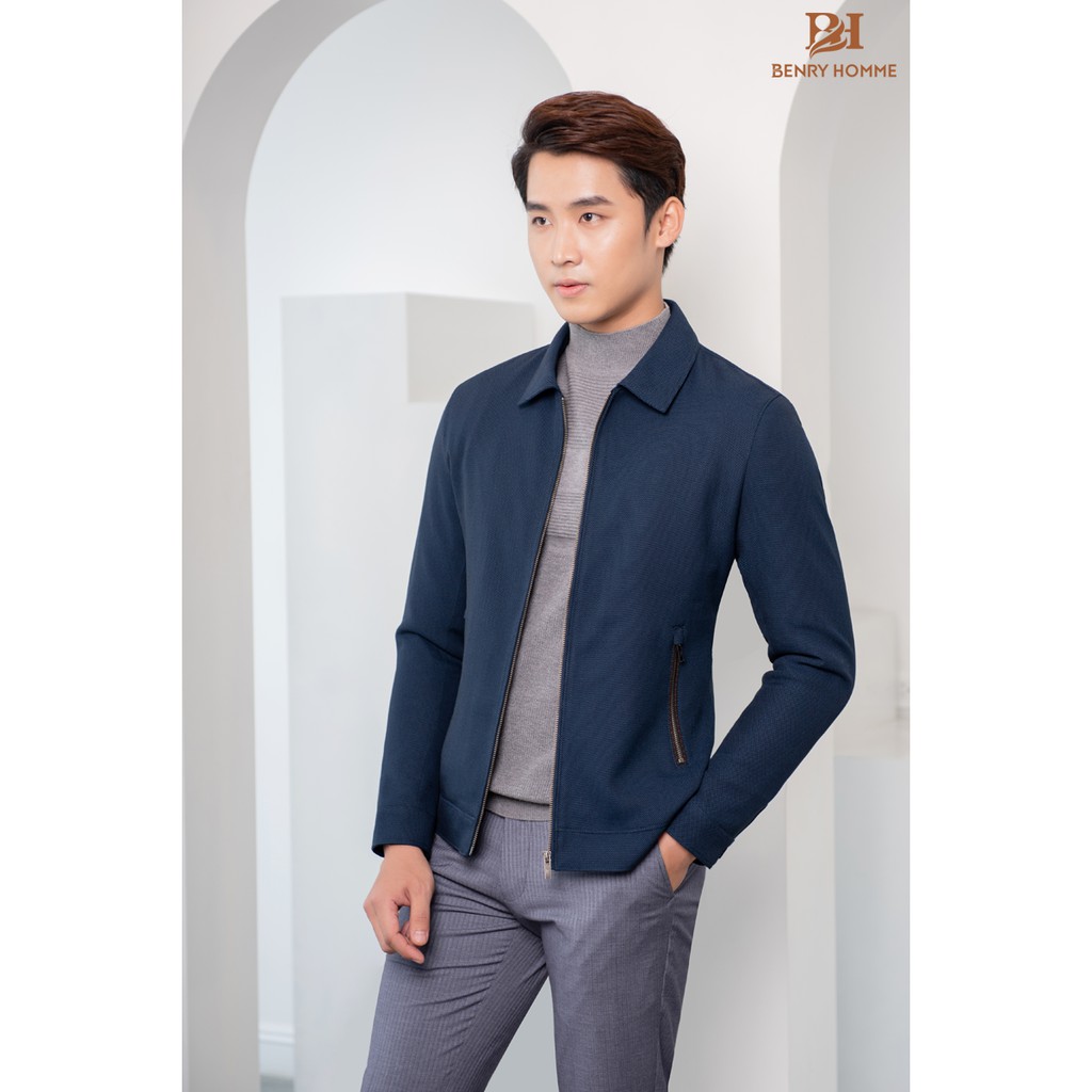 Áo khoác nam Benry, chất liệu vải tuytsi pha lông cừu, Dáng áo slim fit mặc thanh lịch, trẻ trung mã 1859NV-Benryhomme