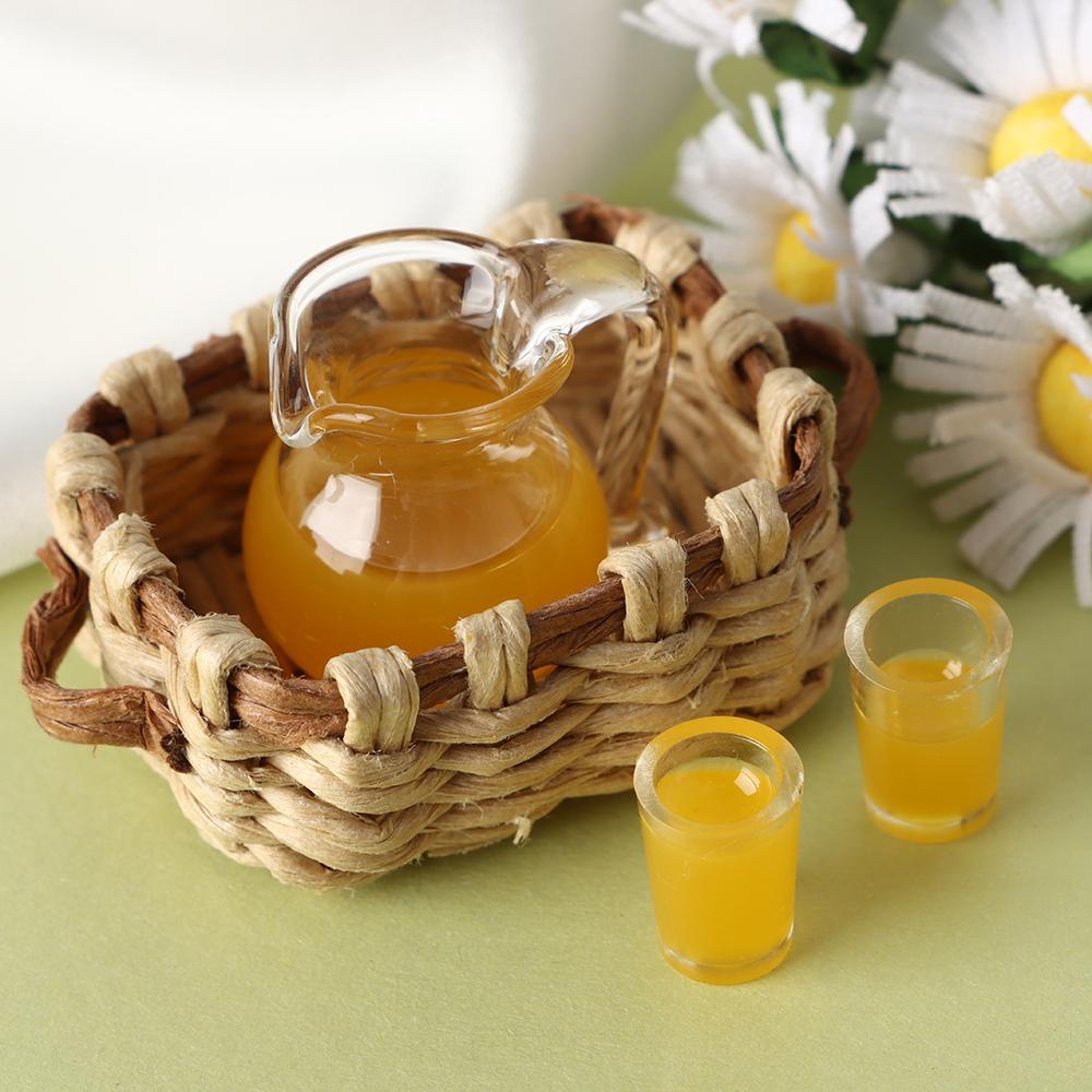 1 Bộ Đồ Chơi Uống Nước Chanh / Cam Trang Trí Mô Hình Nhà Búp Bê