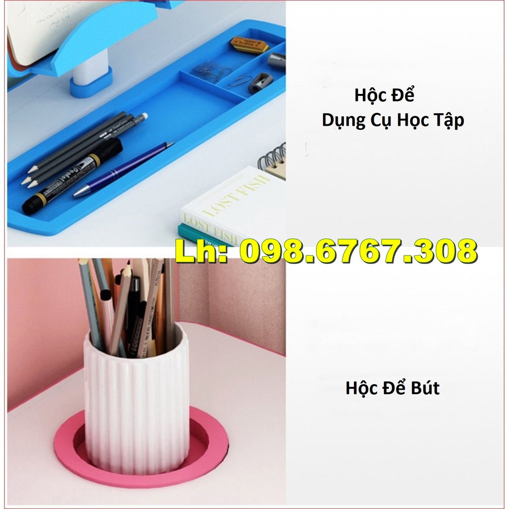 Bàn học cho bé 3-15 tuổi, chống gù, chống cận, có giá để sách, Ipad, và đèn | BigBuy360 - bigbuy360.vn