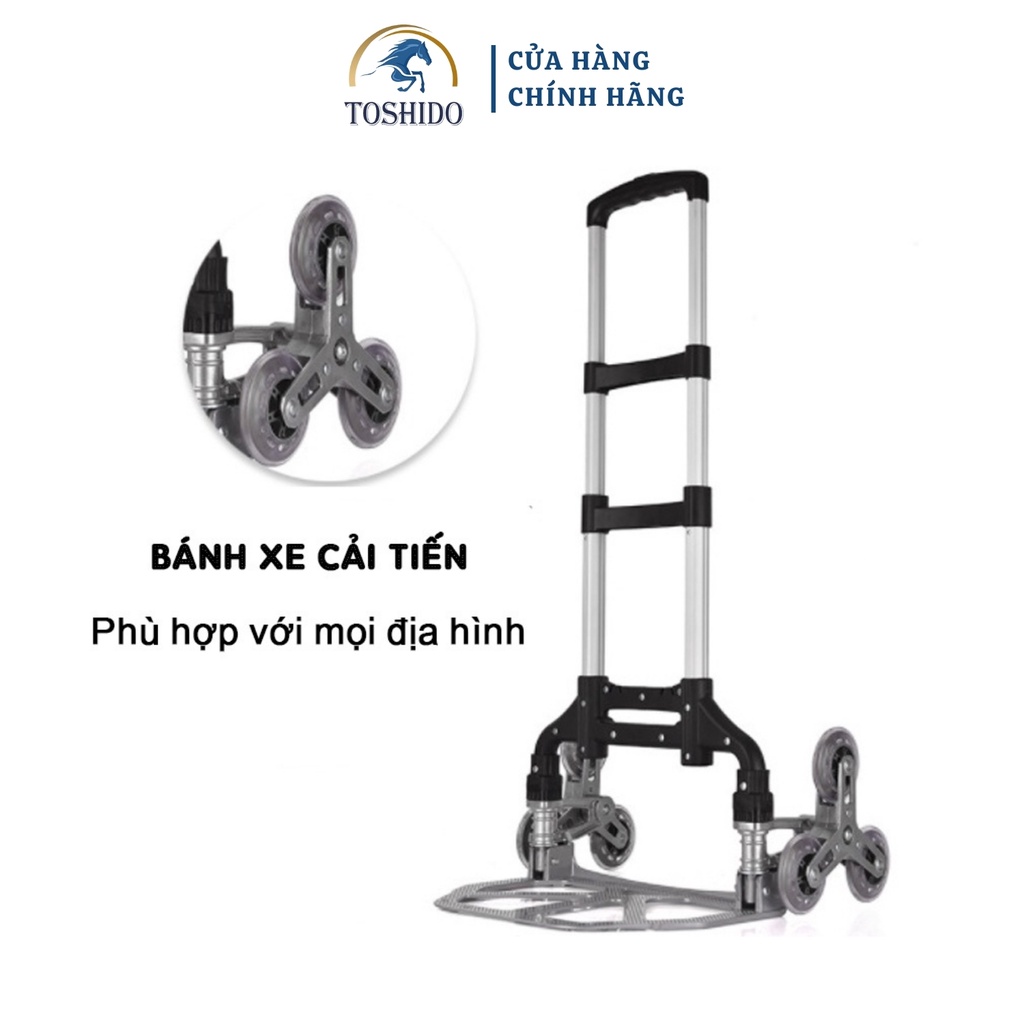 Xe Đẩy TOSHIDO Hợp Kim Nhôm Cao Cấp- Xe Đẩy Gia Đình Xe Đẩy Hàng Ngoài Trời Gấp Gọn Tải Trọng 85kg (TẶNG KÈM DÂY CHẰNG)