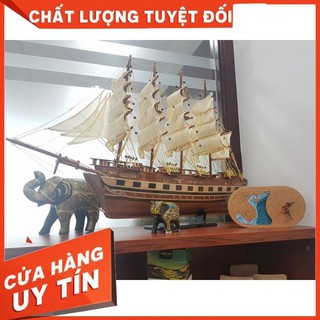 Thuyền Trang Trí Thuyền Buồm FRANCE Hàng Xuất Khẩu Dài 80cm Gỗ Còng Tự Nhiên