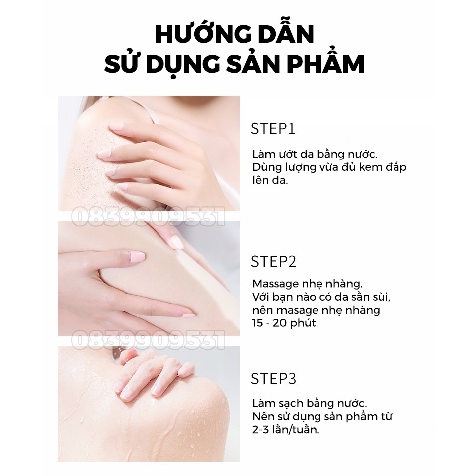 Kem tẩy tế bào chết LAIKOU 100g toàn thân tẩy da chết dịu nhẹ chiết suất bơ chống cellulite dưỡng ẩm làm trắng da Zentop