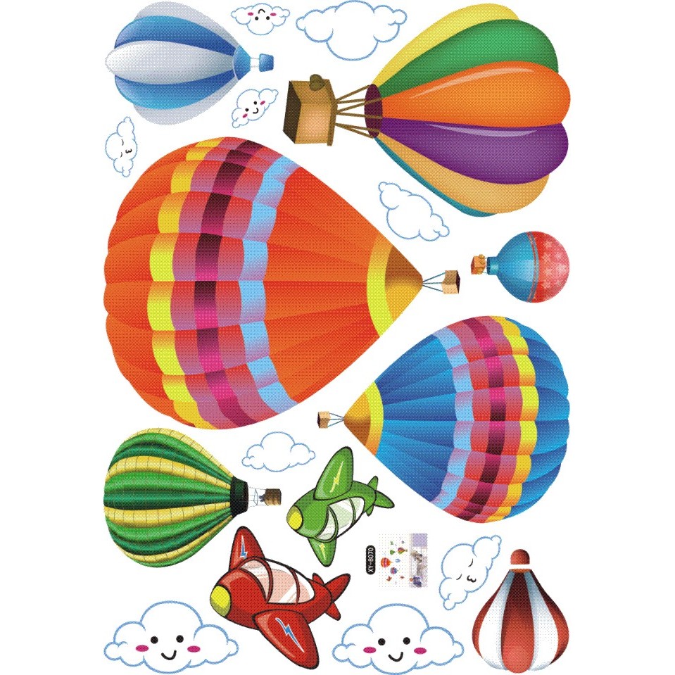 Decal dán tường decal trang trí khinh khí cầu BINBIN EB45