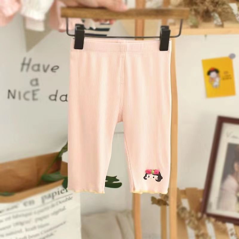 Quần Legging Ngắn Mềm Mại Phong Cách Phương Tây Thời Trang Mùa Hè 2022 Cho Bé Gái