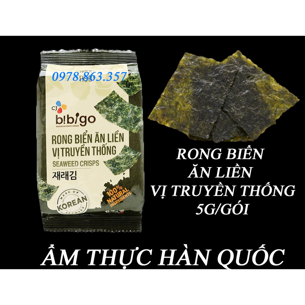 RONG BIỂN ĂN LIỀN VỊ TRUYỀN THỐNG BIBIGO GÓI 5G GIÁ RẺ