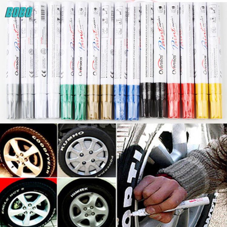 White Universal Waterproof Rubber Metal Permanent Paint Marker Pen Car Tyre Tread Environmental Tire Pen free shipping