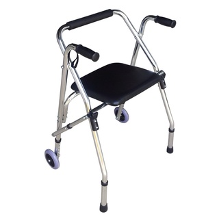 Khung tập đi LUCASS W9 - Dùng cho bệnh nhân phục hồi chức năng đi lại - Khung nhôm có ghế ngồi bọc da cho người già,