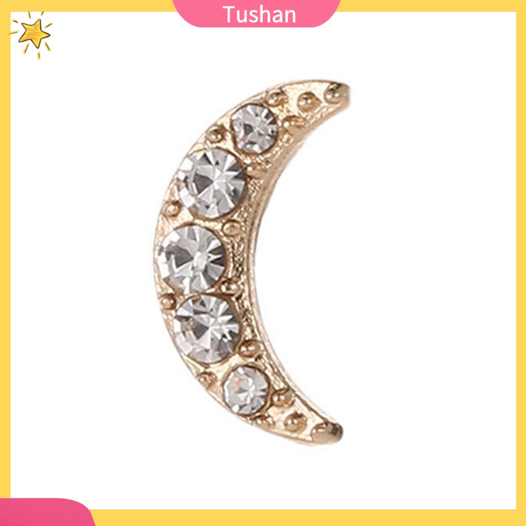 Đôi khuyên tai hình trăng sao đính đá thời trang cho nữ