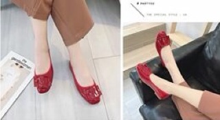 Giày bệt nơ mũi vuông