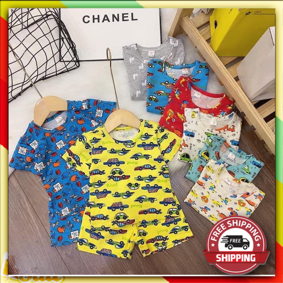 [FreeShip – Hàng Cao Cấp] Combo 5 Bộ Quần Áo Trẻ Cho Bé Từ 10-28Kg - Bộ Cotton 4 Chiều Xuất Hàn Siêu