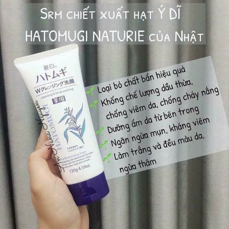 Sữa Rửa Mặt Trắng Da Hạt Ý Dĩ HATOMUGI CLEANSING & FACIAL WASHING 130g | BigBuy360 - bigbuy360.vn