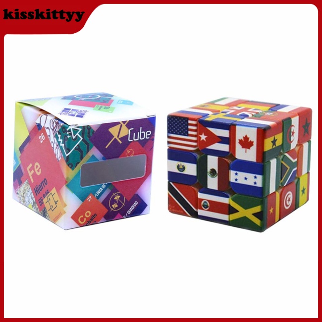 Đồ Chơi Khối Rubik 3x3x3 UV In Hình Cờ Quốc Gia Giáo Dục Cho Trẻ Em