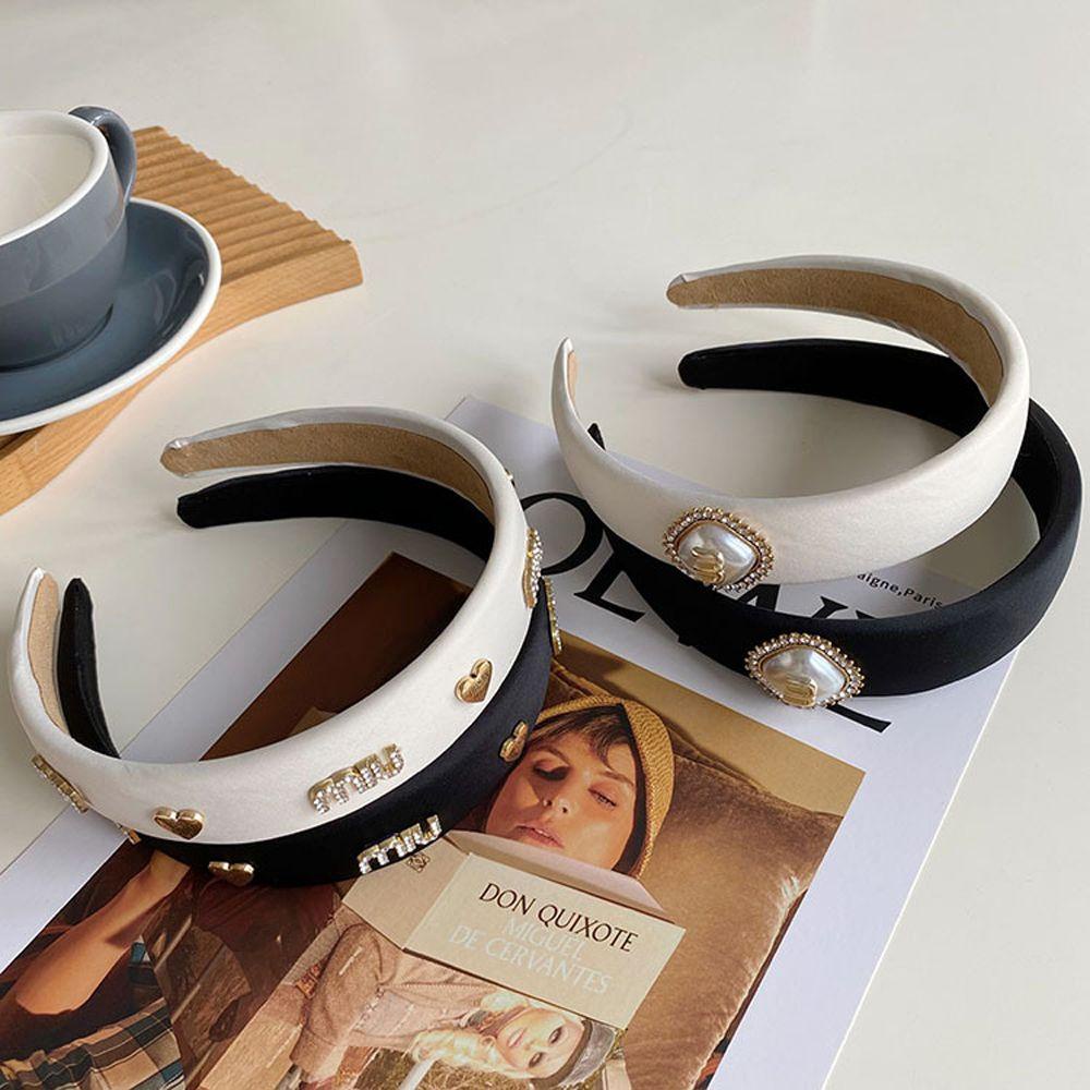 VANES1 Băng Đô Cài Tóc Bản Rộng Màu Sắc Thanh Lịch Cho Nữ