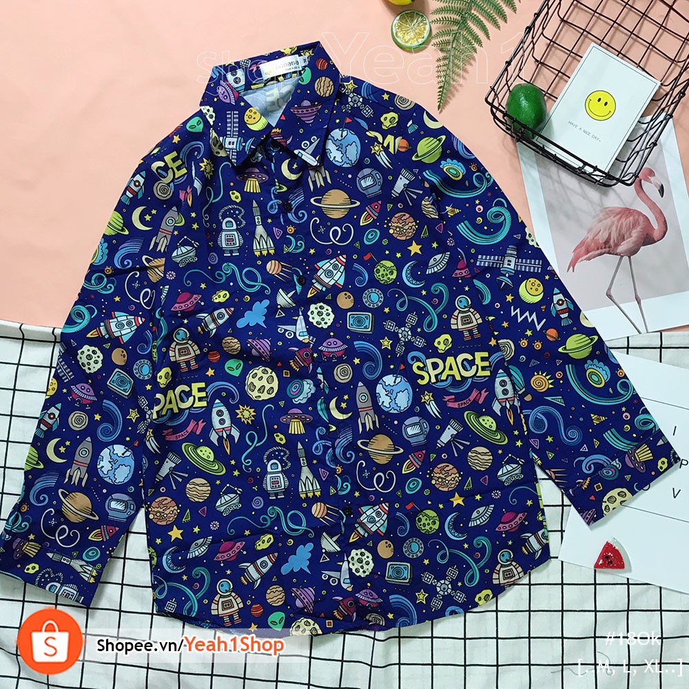 [Yeah1Shop]- Áo sơ mi tay dài Space (M,L,XL)
