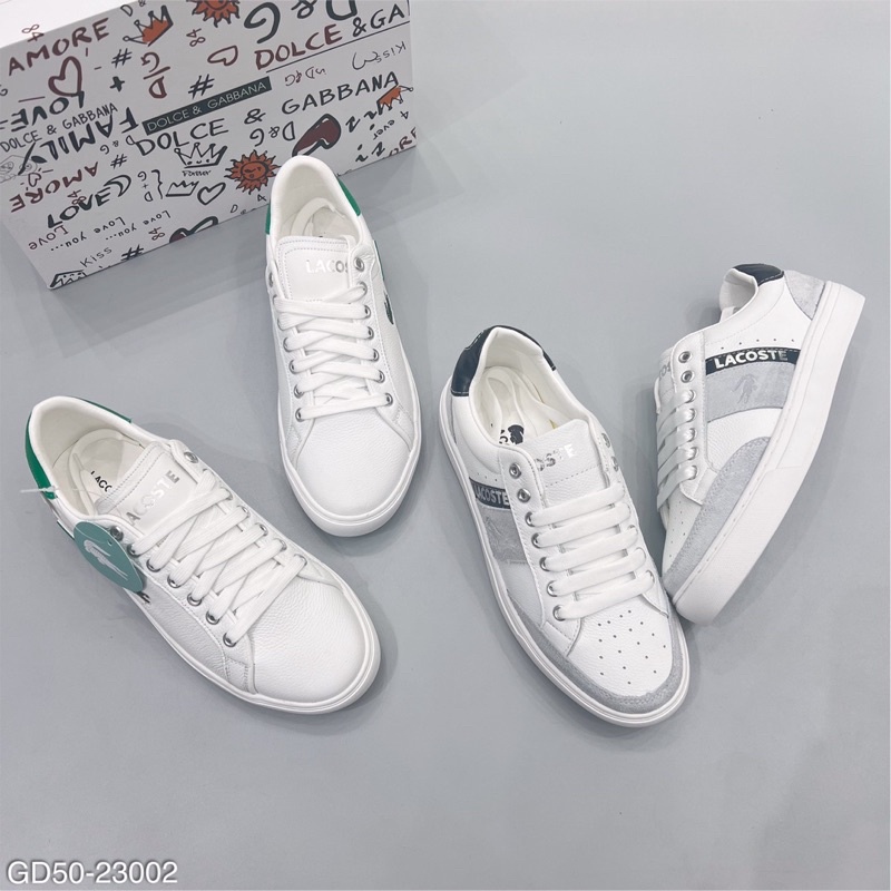 Giày nam lacoste 2 màu nổi trội đế cao su mềm mại chỉ may chắc chắn bảo hành 6 tháng cho sản phẩm