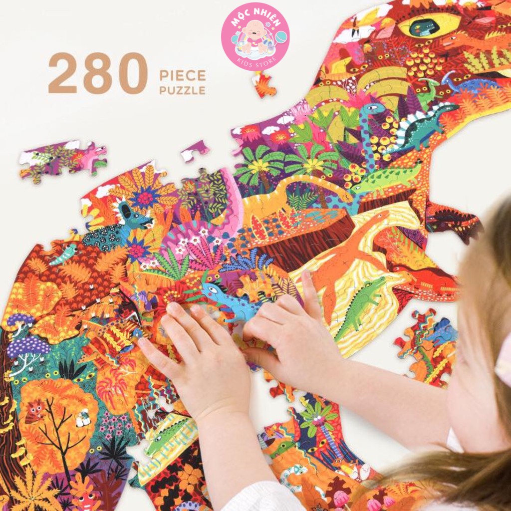 Xếp hình puzzle Mideer Thế giới Khủng long và Vỏ sò cá heo - 280 miếng ghép dành cho bé từ 5 tuổi