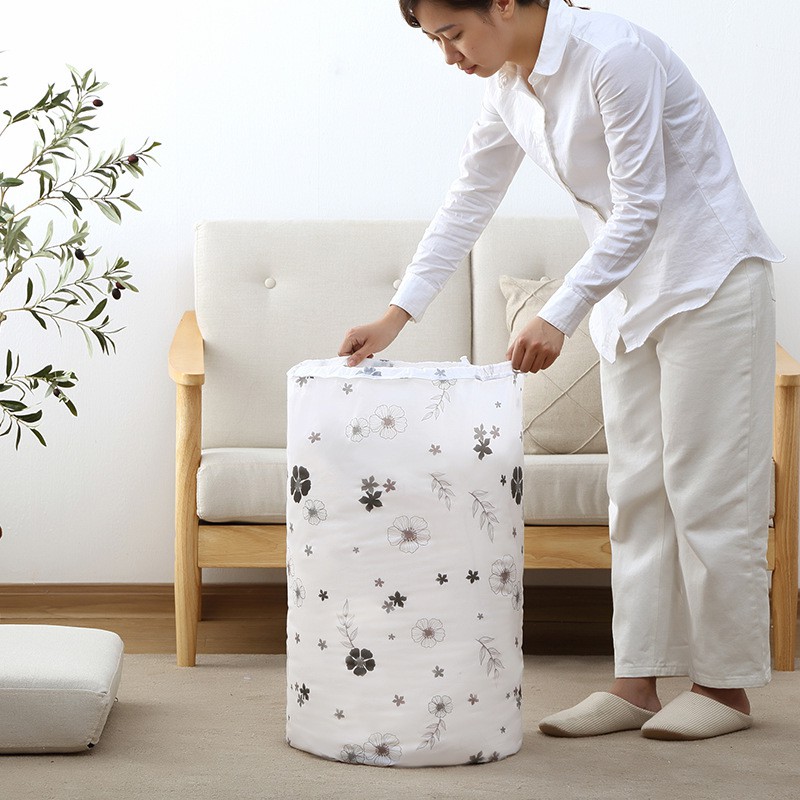 SUPO DEPOT - Túi Đựng Chăn Mền Hình Trụ Sức Chứa Lớn Họa Tiết Hoa Chống Thấm Nước Có Thể Gập Lạ