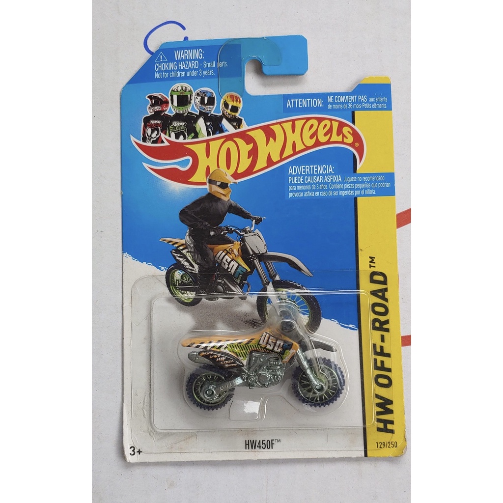 Xe mô hình tỉ lệ 1:64 Hot Wheels T-10 mô tô HW450F 129/250