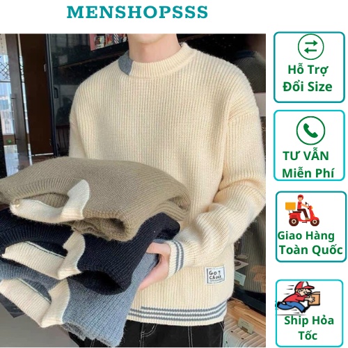 Áo Len Nam, Áo Len Nam Cổ Tròn Phong Cách Hàn Quốc Mềm Mịn, Ấm Áp Dài Tay Trẻ Trung Năng Động Hàng Loại 1