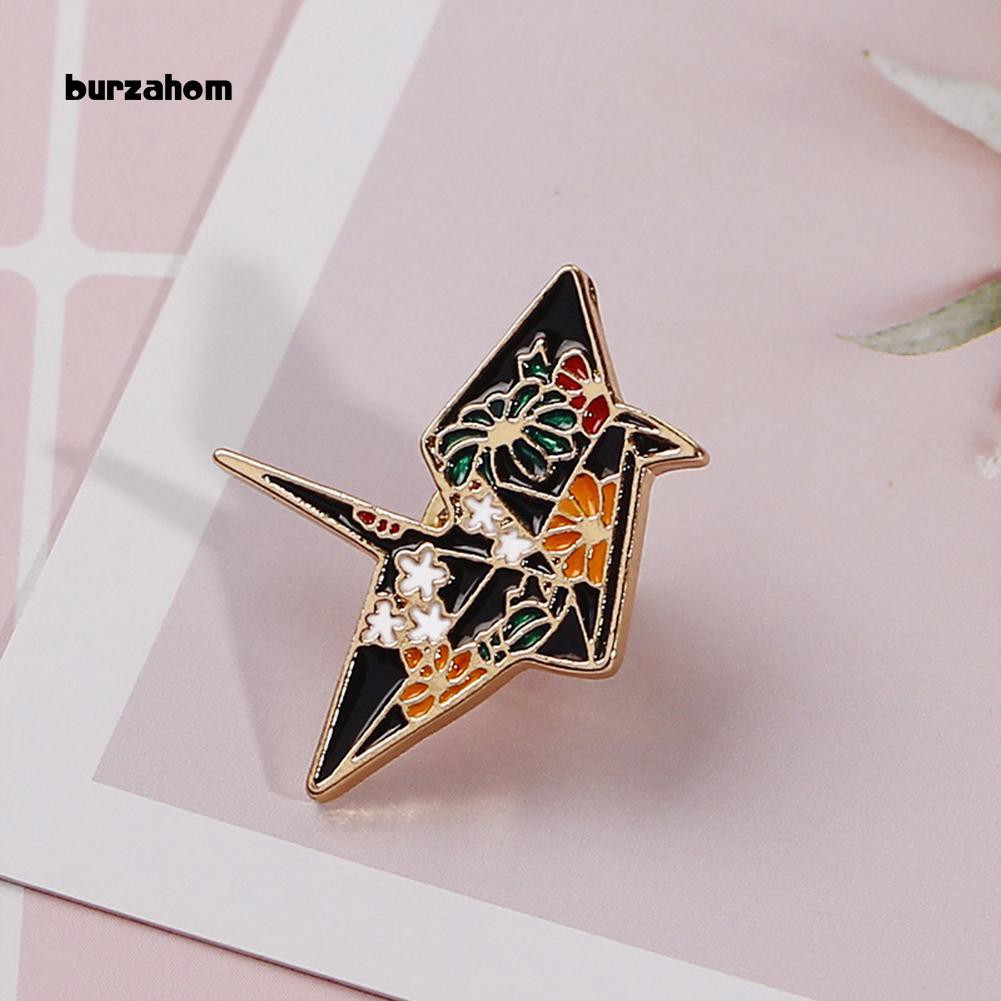 Trâm Cài Áo Hình Chim Hạc Tráng Men Unisex