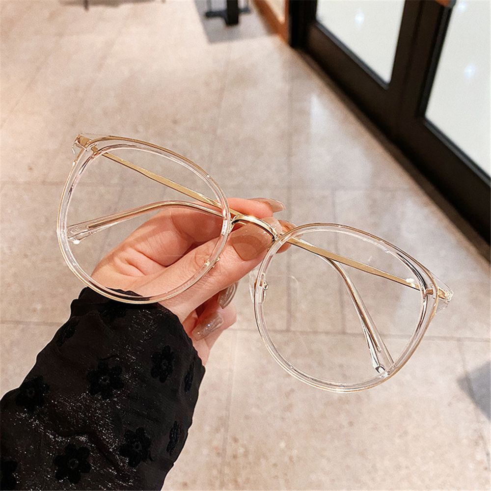 Mắt kính gọng tròn trong suốt chống ánh sáng xanh phong cách cổ điển thời trang cho nam nữ