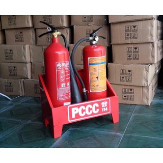 Kệ đôi đựng 2 bình chữa cháy - tôn