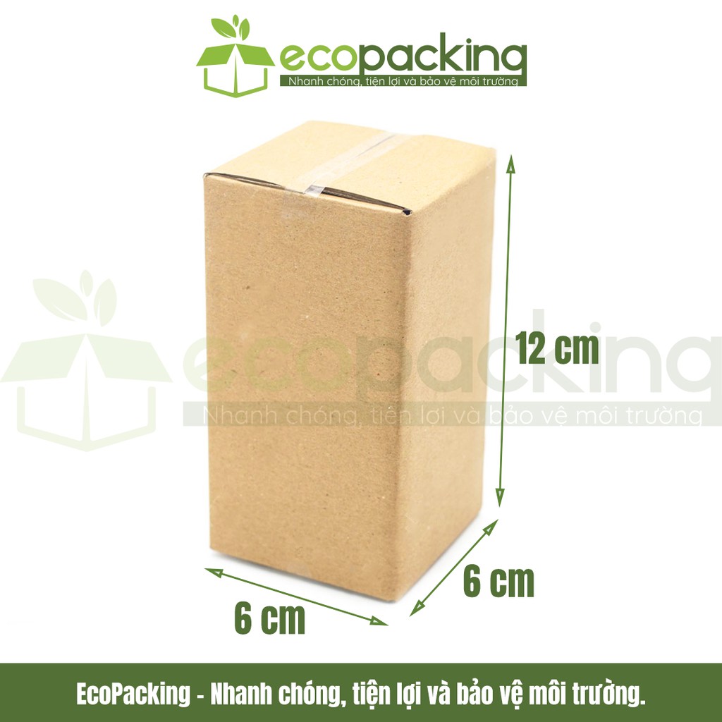 [XẢ KHO] Combo 50 thùng hộp carton 6x6x12 cm để đóng gói giao hàng