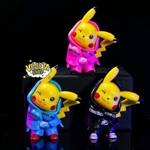 Mô hình Pikachu - Pikachu mặc áo Hoodie phong cách thời trang thời thượng dễ thương - Cao khoảng 10cm