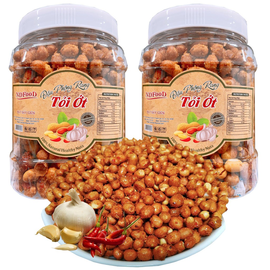 - COMBO 2 HŨ ĐẬU PHỘNG RANG TỎI ỚT TLP- 1KG