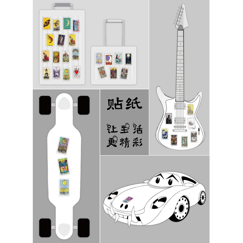 Set 60/30 Miếng Dán Trang Trí Laptop Điện Thoại Nhiều Kiểu Dáng Độc Đáo