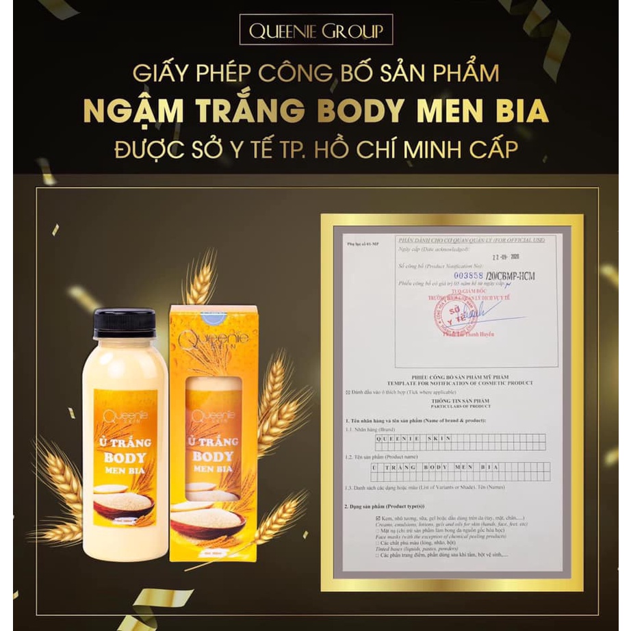 Ủ Trắng Body Men Bia 350ml chinh hang