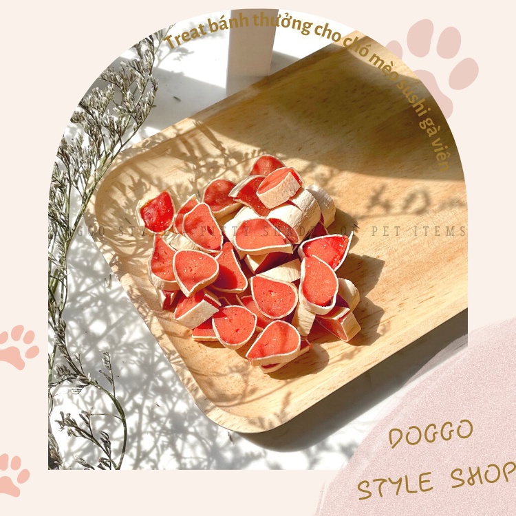 Thức Ăn Treat Bánh Thưởng Cho Chó Mèo Sushi Cá Viên Cung Cấp Protein Canxi Chống Hôi Miệng Sạch Răng DOGGOSTYLE