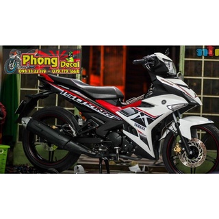 Tem rời exciter 150 mx king dán xe trắng đen