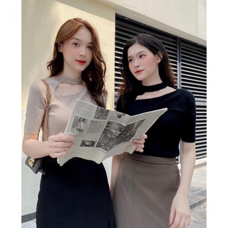 áo len khoét cổ
