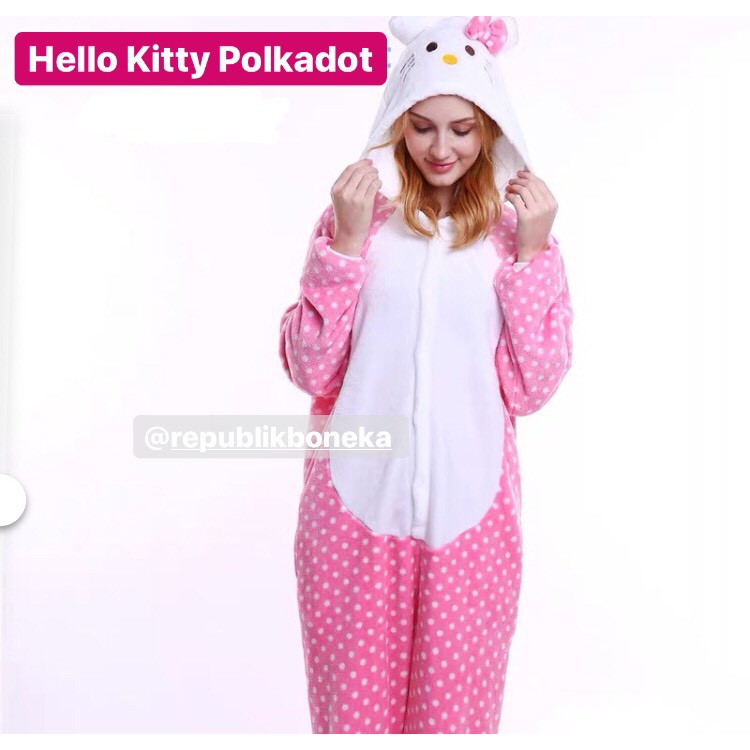 Bộ Pijama Hello Kitty Cho Người Lớn Và Trẻ Em