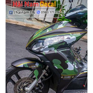 Tem Trùm Air Blade Xanh Đen Camo