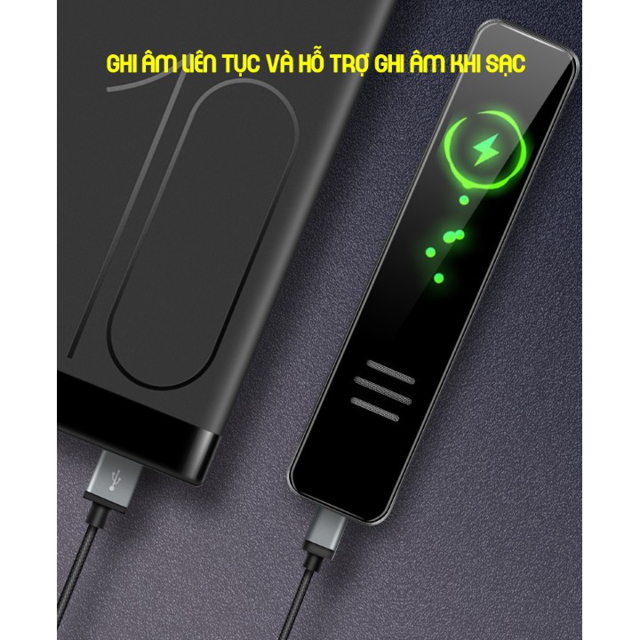MÁY GHI ÂM MẶT KÍNH CẢM ỨNG SANG TRỌNG 299IPS BỘ NHỚ TRONG 8GB GHI ÂM NGAY CẢ KHI SẠC
