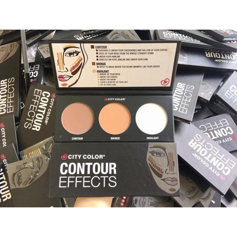 PHẤN TẠO KHỐI 3 Ô CITY COLOR CONTOUR EFFECTS PALETTE