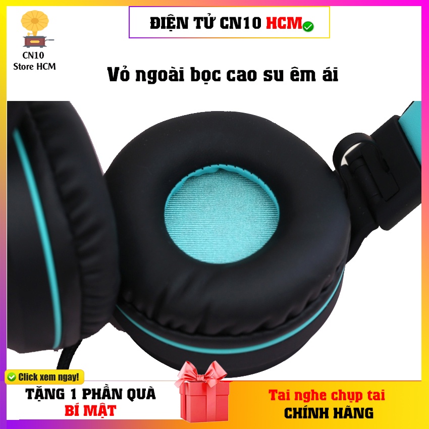 Tai nghe chụp tai MOZADR chính hãng dây dài 1m5 có mic thoại tốt
