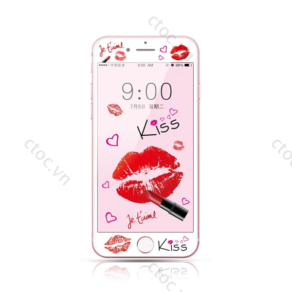 Kính cường lực 9H họa tiết hoạt hình 3D cho IPhone 6 6s 7 8 Plus Se2
