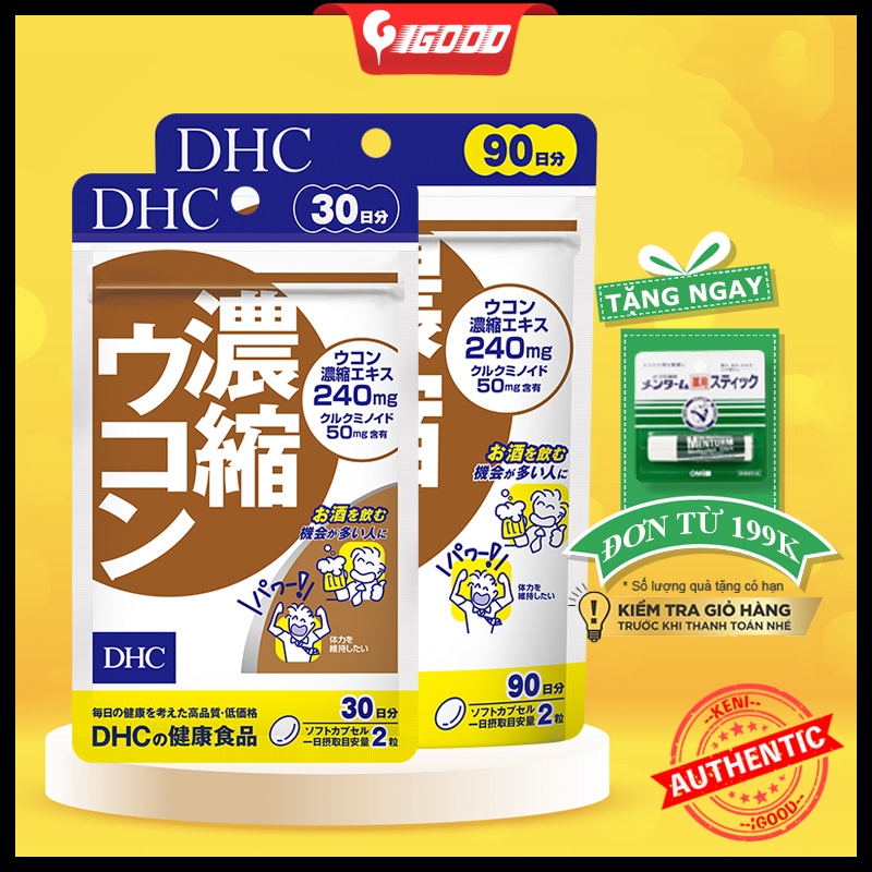 Viên uống hỗ trợ thải độc gan DHC Concentrated Turmeric Nhật Bản