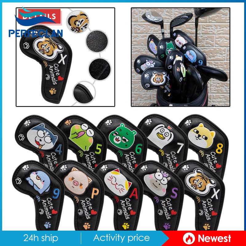 Set 10 Vỏ Bọc Đầu Gậy Đánh Golf Màu Trắng 4 5 6 7 8 9 P A S X