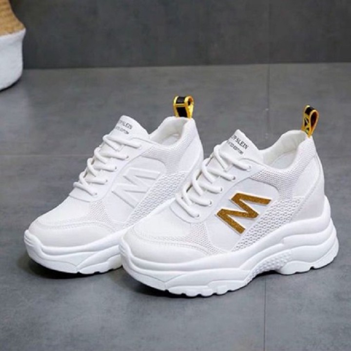 Giày sneaker nữ Giày thể thao nữ độn đế 7cm Chữ M vải lưới thoáng khí,da mềm dáng Ulzzang Hàn quốc | BigBuy360 - bigbuy360.vn