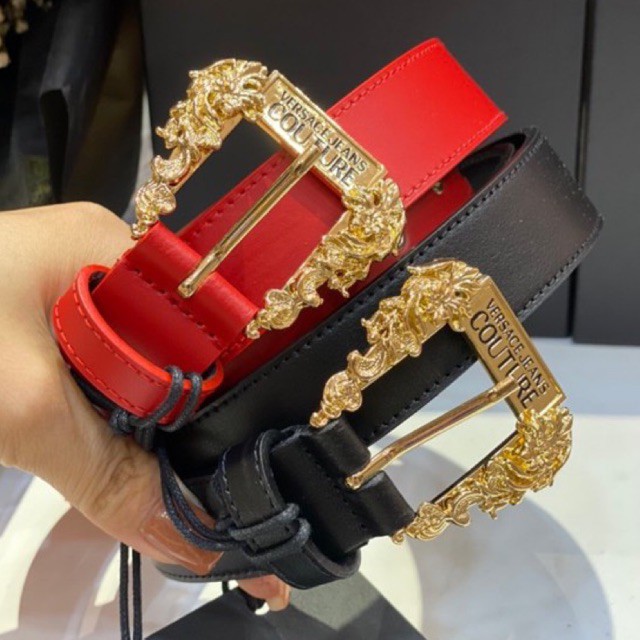 Dây thắt lưng Versace Jeans Couture baroque buckle belt quyền lực mẫu Trương Ngọc Ánh